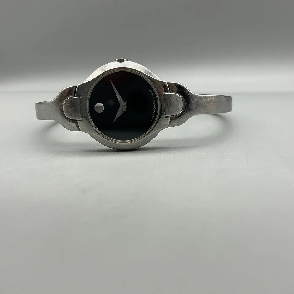 Movado 84 A1 1846 Womens Watch 24mm Black Dial Stainless Swiss New Battery 6.25